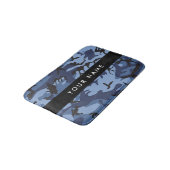 Navy Blue Camouflage Jouw naam personaliseren Badmat (Gekanteld)