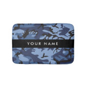 Navy Blue Camouflage Jouw naam personaliseren Badmat (Voorkant)