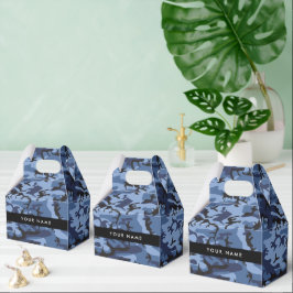 Navy Blue Camouflage Jouw naam personaliseren Bedankdoosjes