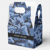 Navy Blue Camouflage Jouw naam personaliseren Bedankdoosjes (Geopend)