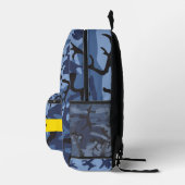 Navy Blue Camouflage Jouw naam personaliseren Bedrukte Rugzak (Rechts)