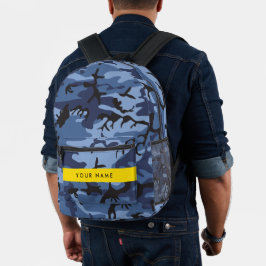 Navy Blue Camouflage Jouw naam personaliseren Bedrukte Rugzak