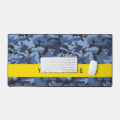 Navy Blue Camouflage Jouw naam personaliseren Bureaumat (Keyboard & Muis)