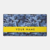 Navy Blue Camouflage Jouw naam personaliseren Bureaumat (Voorkant)