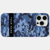 Navy Blue Camouflage Jouw naam personaliseren Case-Mate iPhone Case (Achterkant (horizontaal))