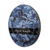 Navy Blue Camouflage Jouw naam personaliseren Dartbord (Voorkant Rechts)