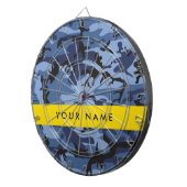 Navy Blue Camouflage Jouw naam personaliseren Dartbord (Voorkant Rechts)