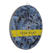 Navy Blue Camouflage Jouw naam personaliseren Dartbord (Voorkant Links)
