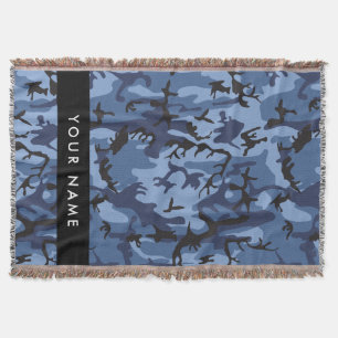 Navy Blue Camouflage Jouw naam personaliseren Deken