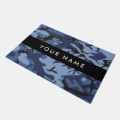 Navy Blue Camouflage Jouw naam personaliseren Deurmat (Schuin)