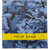 Navy Blue Camouflage Jouw naam personaliseren Douchegordijn (Voorkant)