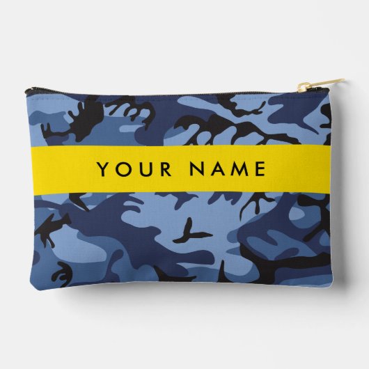 Navy Blue Camouflage Jouw naam personaliseren Etui (Achterkant)