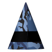 Navy Blue Camouflage Jouw naam personaliseren Feesthoedjes (Achterkant)