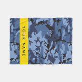 Navy Blue Camouflage Jouw naam personaliseren Fleece Deken (Voorkant (Horizontaal))