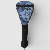 Navy Blue Camouflage Jouw naam personaliseren Golfheadcover (Voorkant)