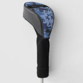 Navy Blue Camouflage Jouw naam personaliseren Golfheadcover (Schuin)