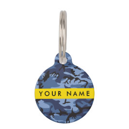 Navy Blue Camouflage Jouw naam personaliseren Huisdierpenning