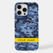 Navy Blue Camouflage Jouw naam personaliseren iPhone Hoesje (Achterkant)