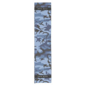 Navy Blue Camouflage Jouw naam personaliseren Korte Tafelloper (Voorkant)