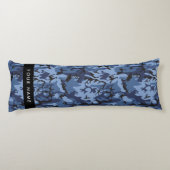 Navy Blue Camouflage Jouw naam personaliseren Lichaamskussen (Achterkant)