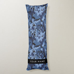 Navy Blue Camouflage Jouw naam personaliseren Lichaamskussen