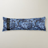 Navy Blue Camouflage Jouw naam personaliseren Lichaamskussen (Voorkant)