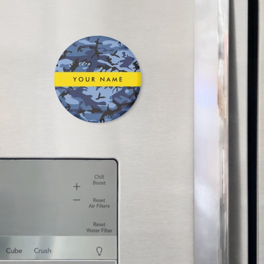 Navy Blue Camouflage Jouw naam personaliseren Magneet (Insitu (Koelkast))