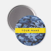Navy Blue Camouflage Jouw naam personaliseren Magneet (Voorkant / Achterkant)