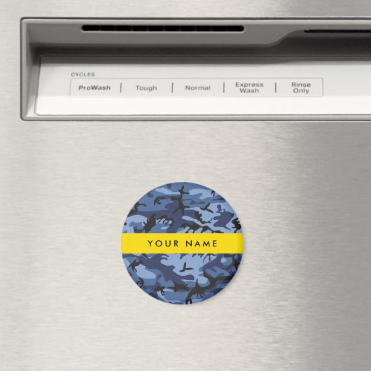 Navy Blue Camouflage Jouw naam personaliseren Magneet (Insitu (Vaatwasser))