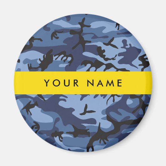 Navy Blue Camouflage Jouw naam personaliseren Magneet (Voorkant)