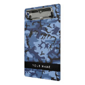 Navy Blue Camouflage Jouw naam personaliseren Mini Klembord (Angled2)