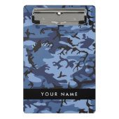 Navy Blue Camouflage Jouw naam personaliseren Mini Klembord (Voorkant)