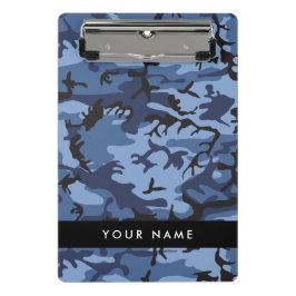 Navy Blue Camouflage Jouw naam personaliseren Mini Klembord