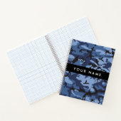 Navy Blue Camouflage Jouw naam personaliseren Notitieboek (Binnen)