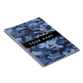 Navy Blue Camouflage Jouw naam personaliseren Notitieboek (Rechterzijde)