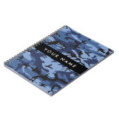 Navy Blue Camouflage Jouw naam personaliseren Notitieboek (Linkerzijde)