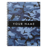 Navy Blue Camouflage Jouw naam personaliseren Notitieboek (Voorkant)