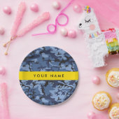 Navy Blue Camouflage Jouw naam personaliseren Papieren Bordje (Feest)