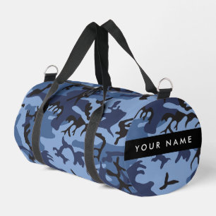 Navy Blue Camouflage Jouw naam personaliseren Plunjezak