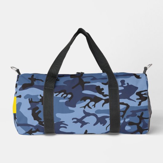 Navy Blue Camouflage Jouw naam personaliseren Plunjezak (Voorkant)