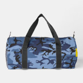 Navy Blue Camouflage Jouw naam personaliseren Plunjezak (Achterkant)