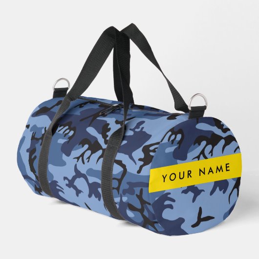 Navy Blue Camouflage Jouw naam personaliseren Plunjezak (Linkerhoek)