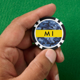 Navy Blue Camouflage Jouw naam personaliseren Poker Chips