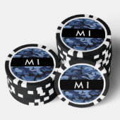 Navy Blue Camouflage Jouw naam personaliseren Poker Chips (Opstapeling)