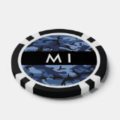 Navy Blue Camouflage Jouw naam personaliseren Poker Chips (Enkel)