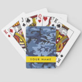 Navy Blue Camouflage Jouw naam personaliseren Pokerkaarten (Achterkant)