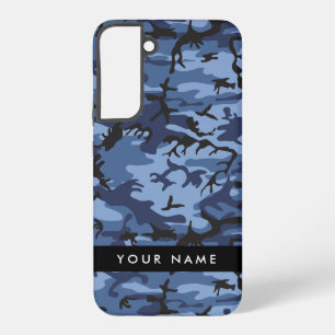 Navy Blue Camouflage Jouw naam personaliseren Samsung Galaxy Hoesje