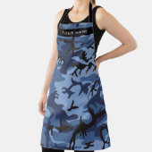 Navy Blue Camouflage Jouw naam personaliseren Schort (Insitu)