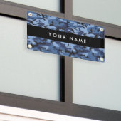Navy Blue Camouflage Jouw naam personaliseren Spandoek (Buitenkant Gebouw)