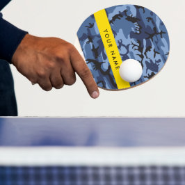 Navy Blue Camouflage Jouw naam personaliseren Tafeltennisbatje